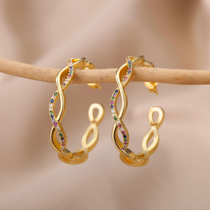 Evelyn | Wave Earrings 18K Gold