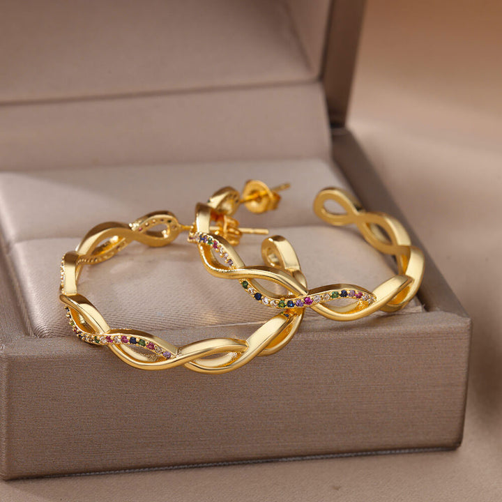 Evelyn | Wave Earrings 18K Gold