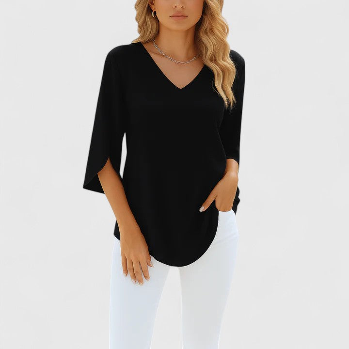 Evelyn | Sophisticated V-Neck Blouse