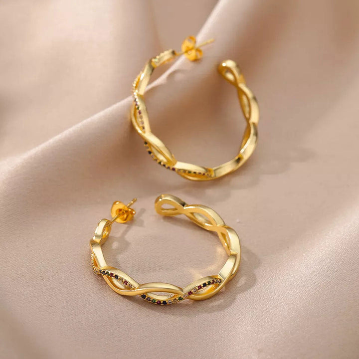 Evelyn | Wave Earrings 18K Gold
