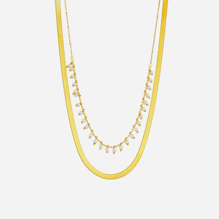 Evelyn | Luxe Snake Choker & Pearl Jewelry Set 18K Gold
