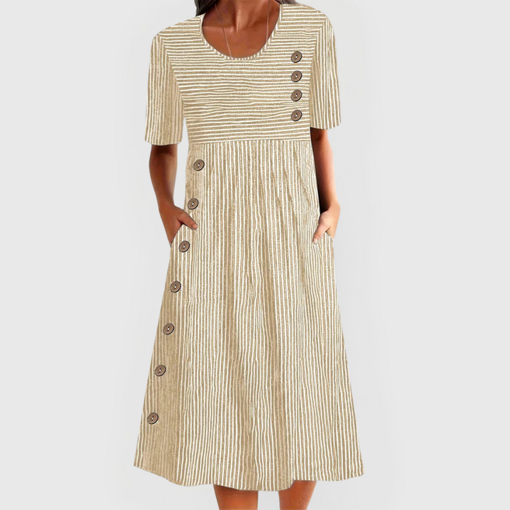 Evelyn | Striped Midi Dress