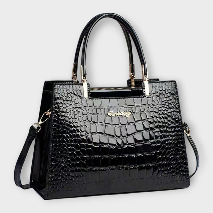 Evelyn | Glossy Crocodile Pattern Handbag