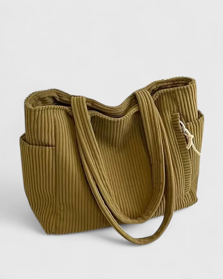 Evelyn | Luxurious Ribbed Tote Bag with Cord Detail