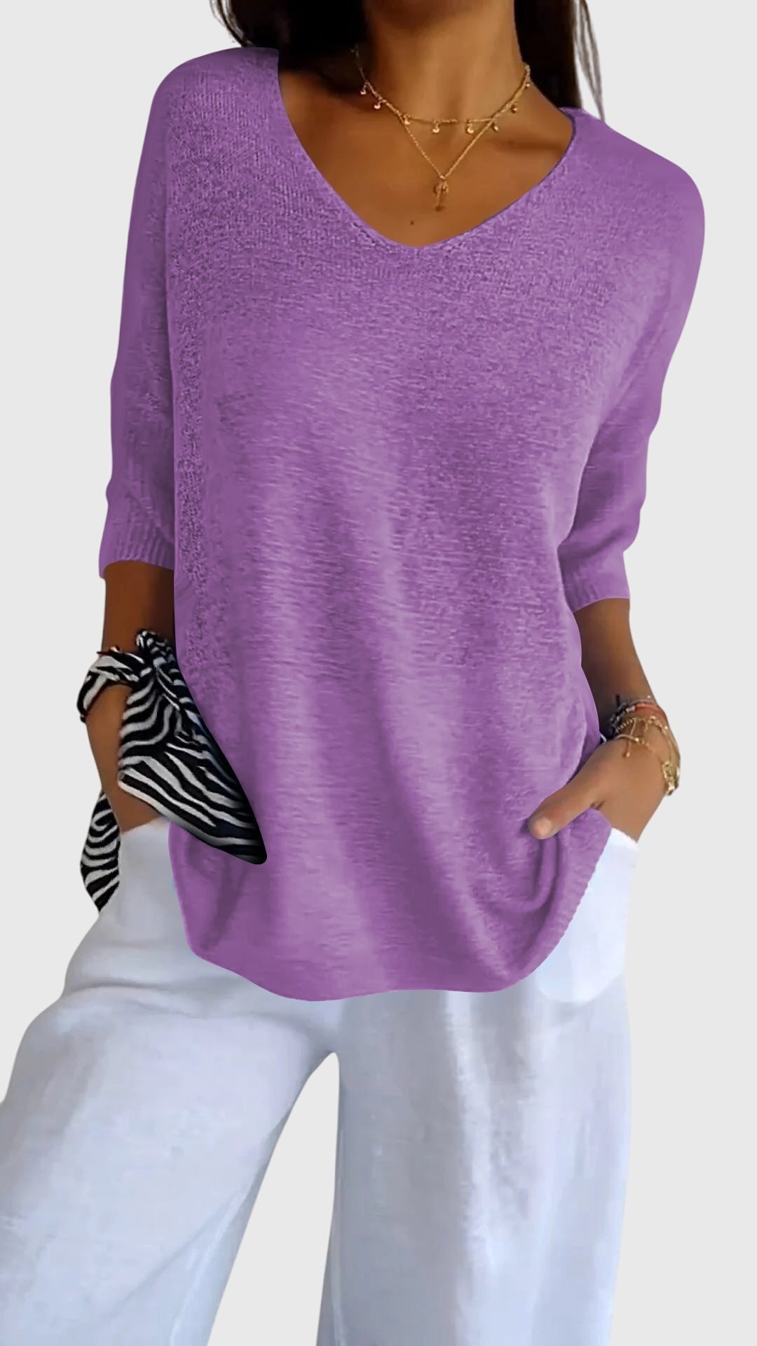 Evelyn | Elegant V-Neck Top