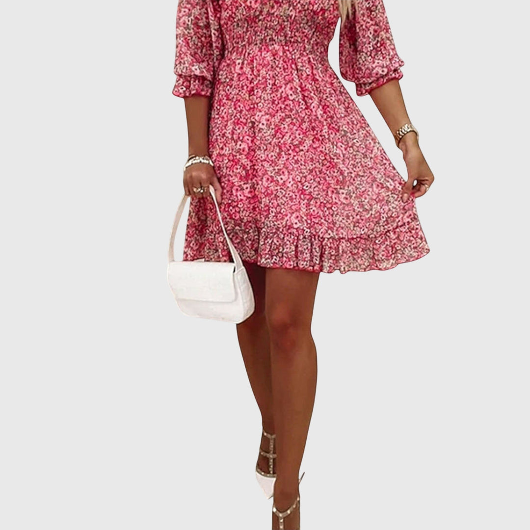 Evelyn | Floral Puff Sleeve Dress
