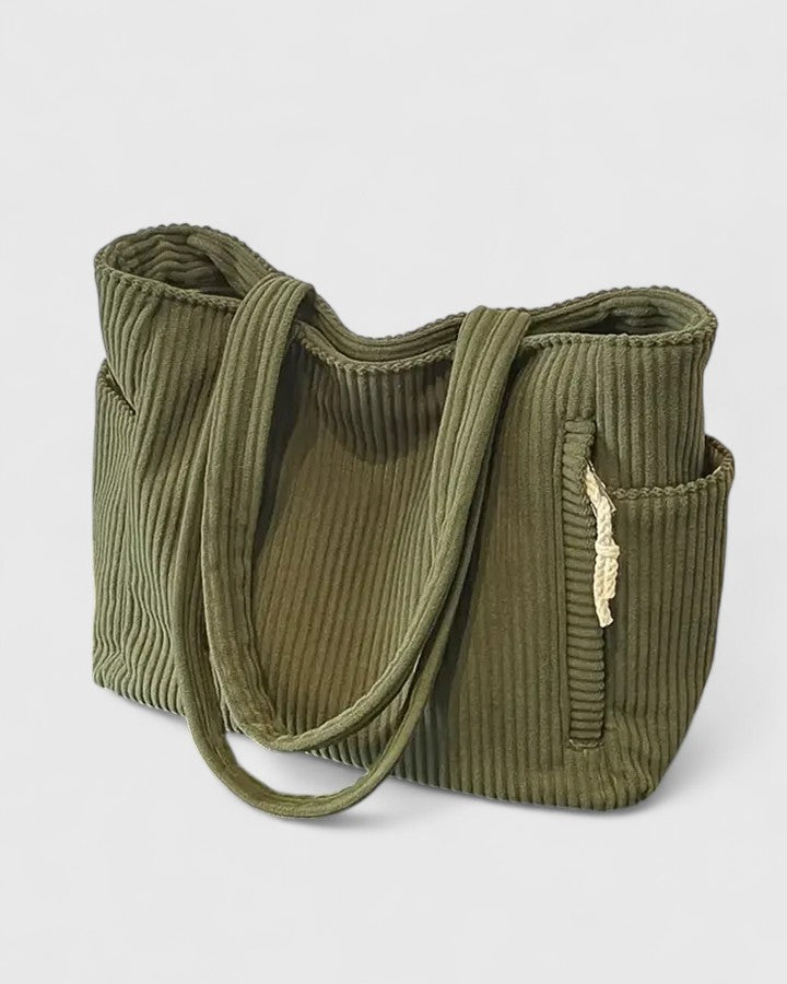 Evelyn | Luxurious Ribbed Tote Bag with Cord Detail