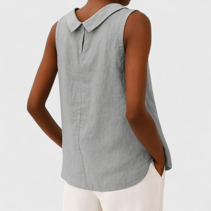 Evelyn | Elegant Top with Roll Collar