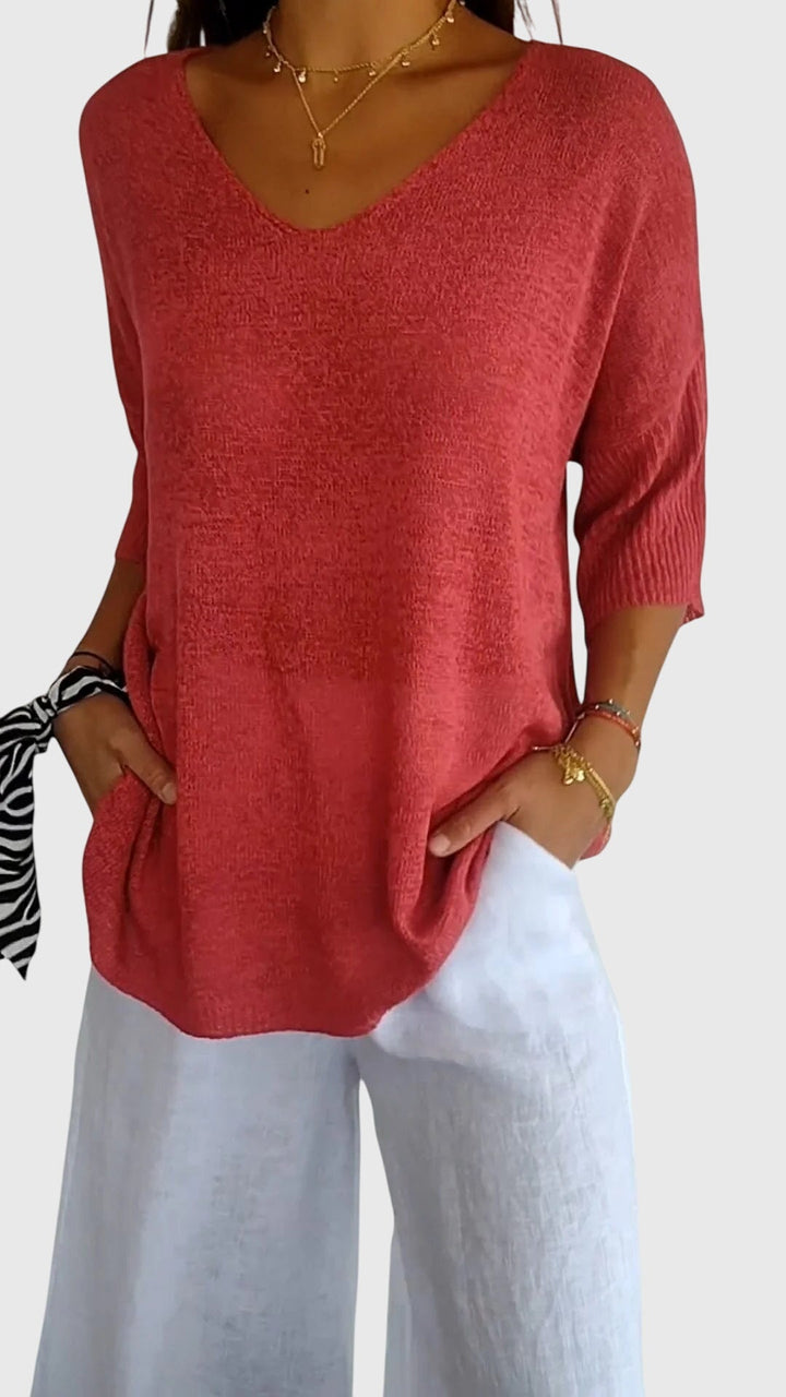 Evelyn | Elegant V-Neck Top