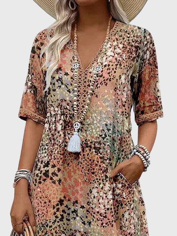 Evelyn | Elegant Floral Midi Dress