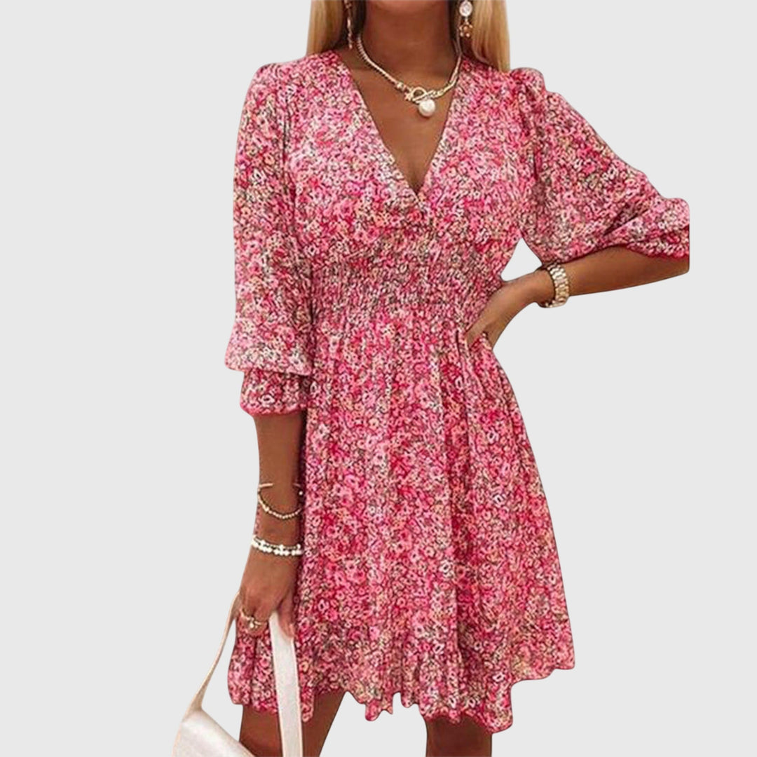 Evelyn | Floral Puff Sleeve Dress