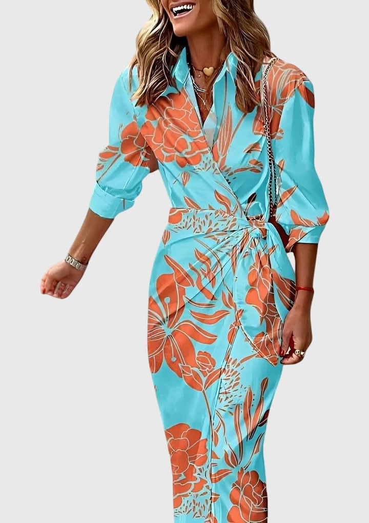 Evelyn | Elegant Wrap Dress with Print