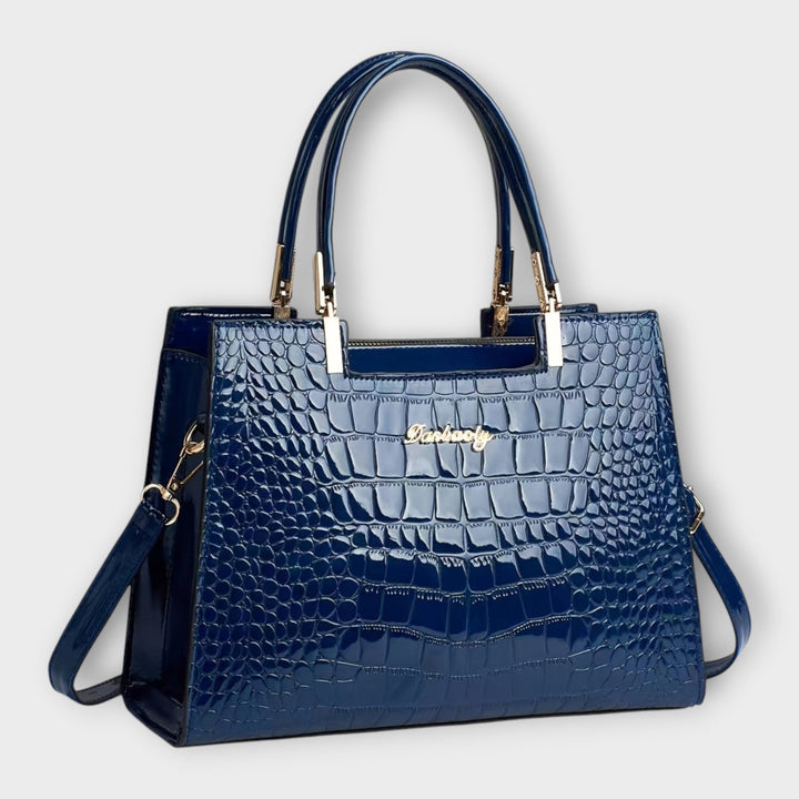 Evelyn | Glossy Crocodile Pattern Handbag