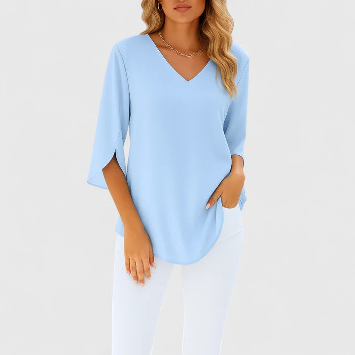 Evelyn | Sophisticated V-Neck Blouse