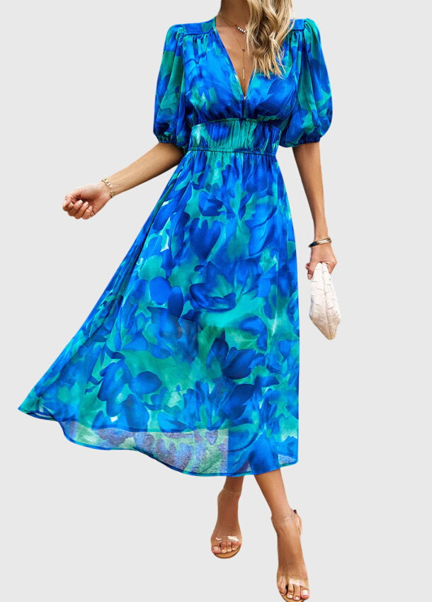Evelyn | Flattering Floral Midi Dress