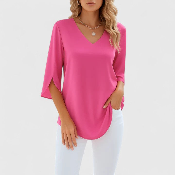 Evelyn | Sophisticated V-Neck Blouse