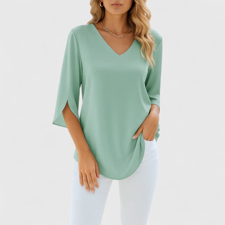 Evelyn | Sophisticated V-Neck Blouse