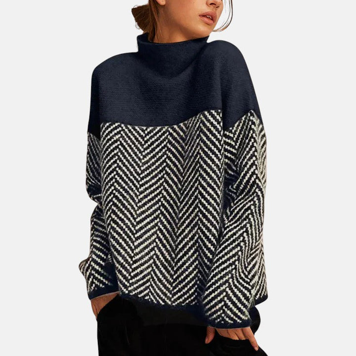 Eva - Herringbone Knit Sweater