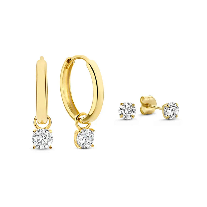 Evelyn | Diamond Pendant Earrings 18k Gold