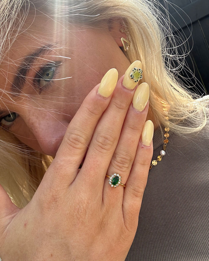 Evelyn | Green Zirconia Ring 18K Gold