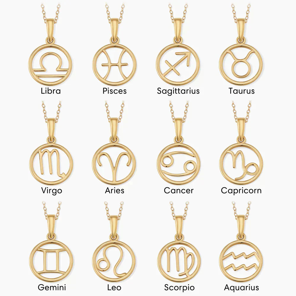 Evelyn | Zodiac Sign Necklace 18k Gold