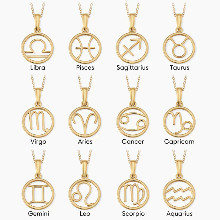 Evelyn | Zodiac Sign Necklace 18k Gold