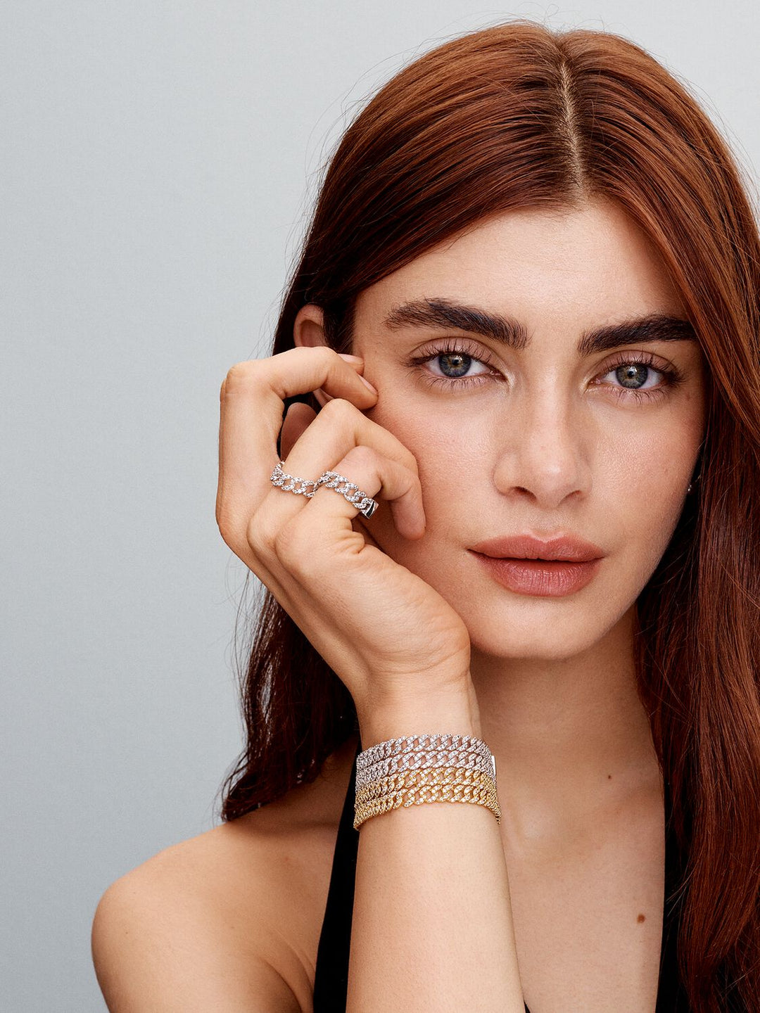 Evelyn | Cuban Pink Bracelet 18k Gold