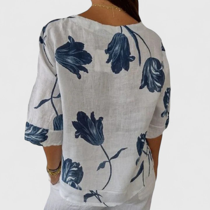 Evelyn | Elegant Floral Print Blouse
