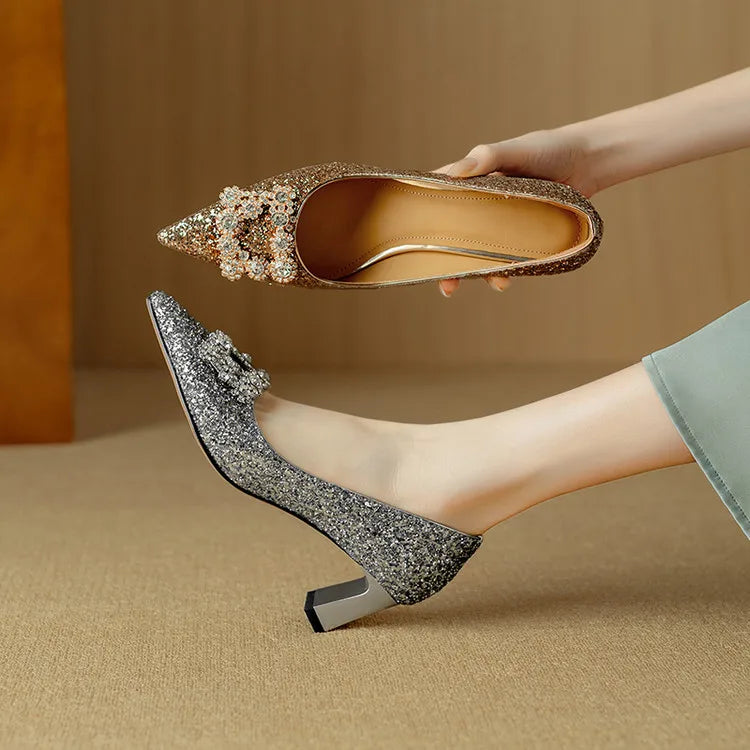 Evelyn | Gloria Glitter Pumps