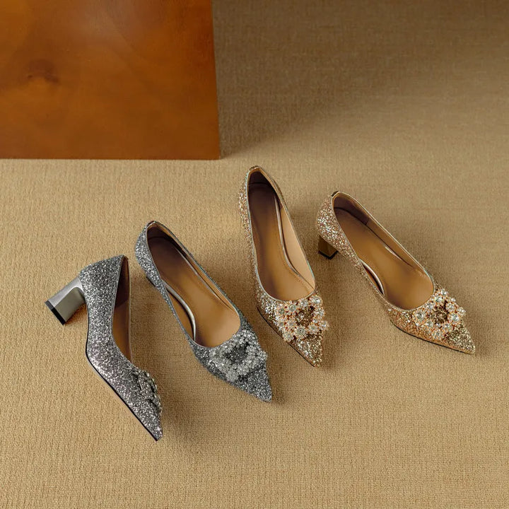 Evelyn | Gloria Glitter Pumps