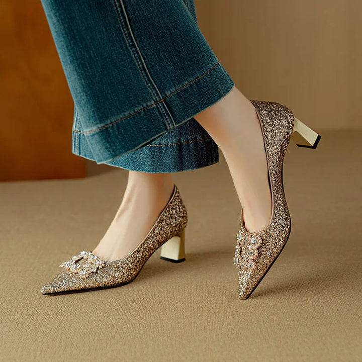 Evelyn | Gloria Glitter Pumps