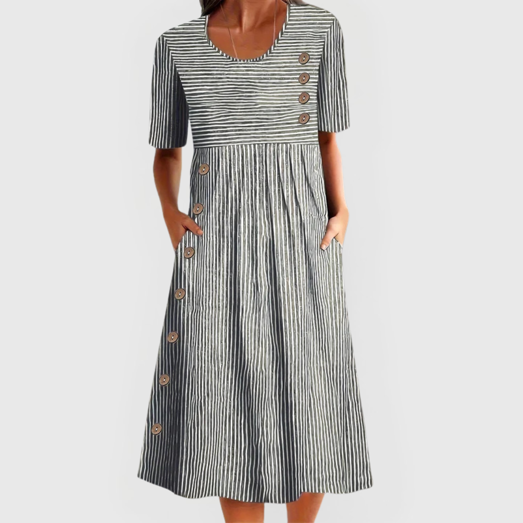 Evelyn | Striped Midi Dress