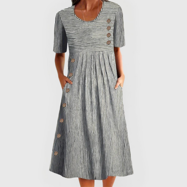 Evelyn | Striped Midi Dress