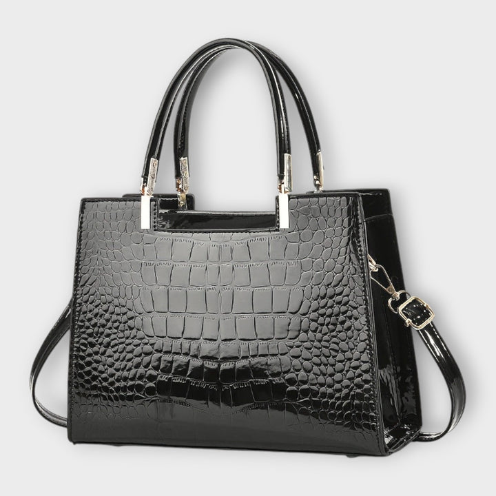 Evelyn | Glossy Crocodile Pattern Handbag