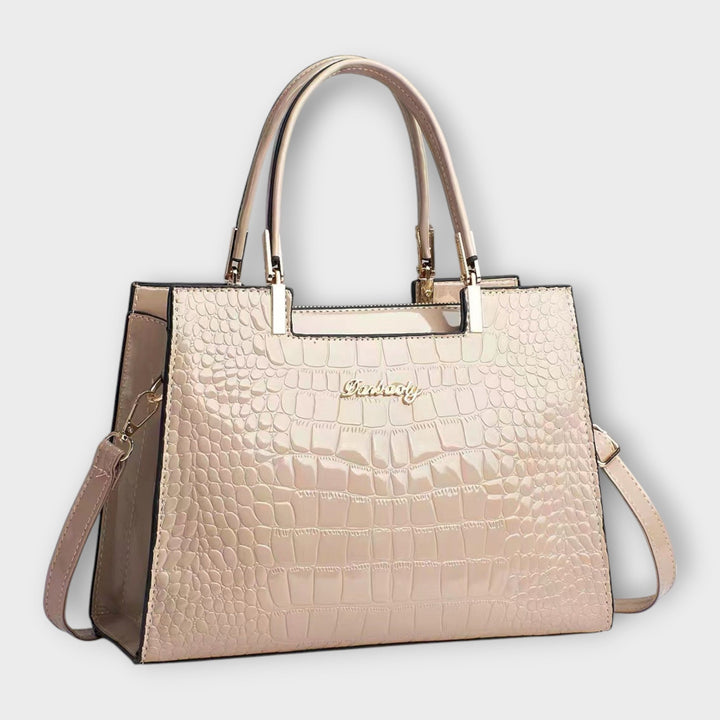 Evelyn | Glossy Crocodile Pattern Handbag
