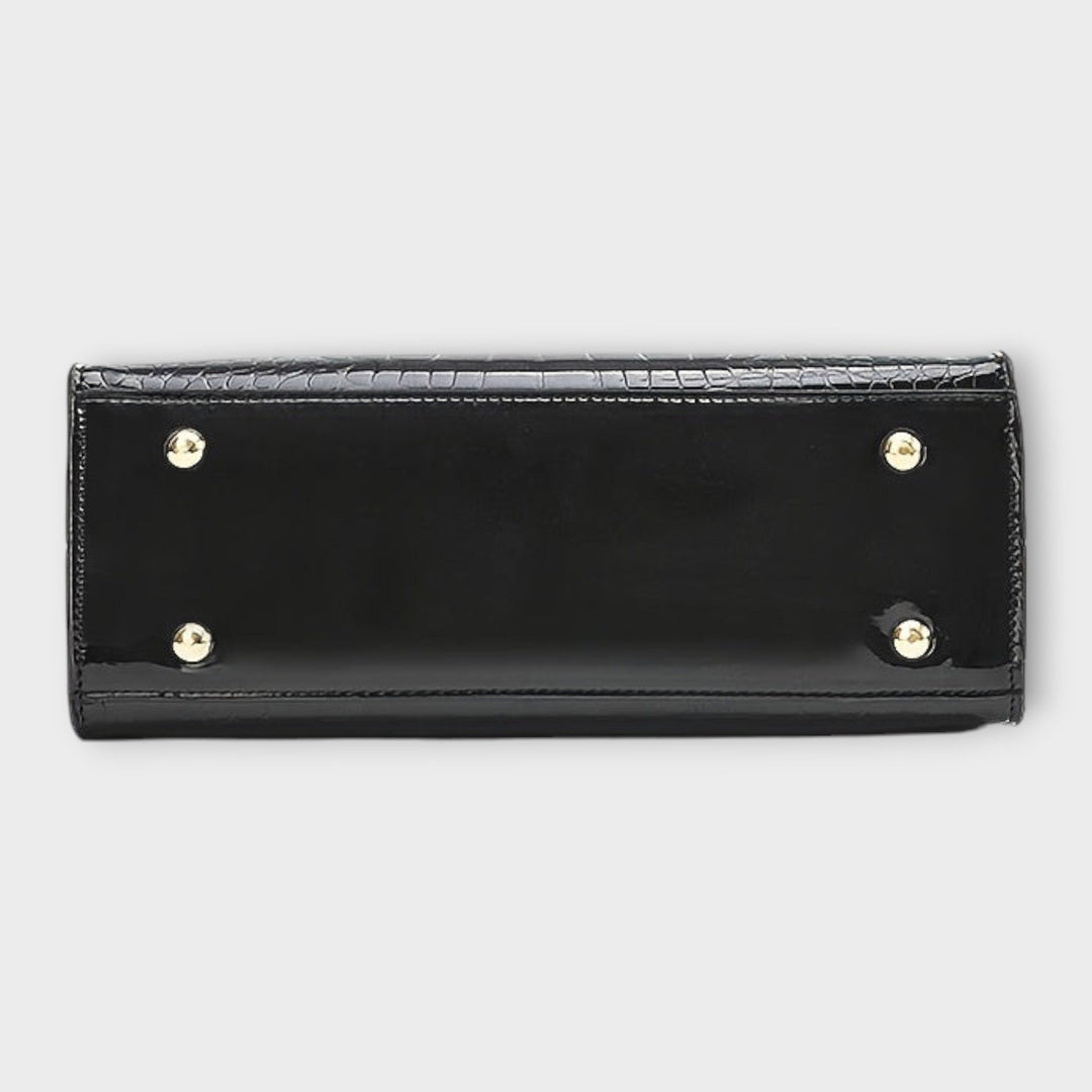 Evelyn | Glossy Crocodile Pattern Handbag