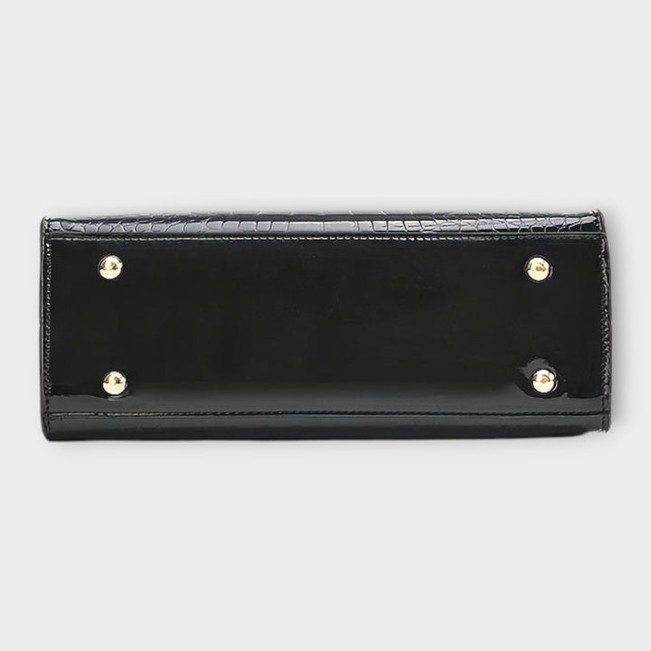 Evelyn | Glossy Crocodile Pattern Handbag