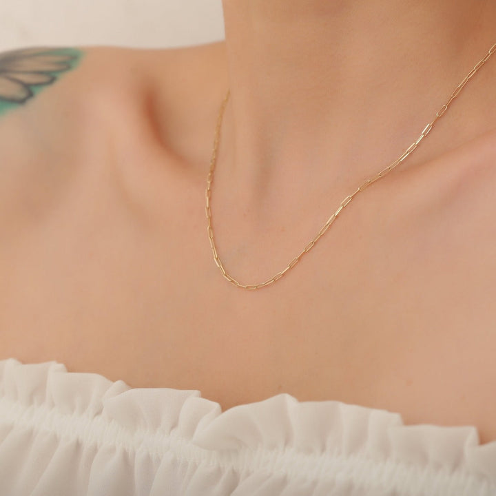 Evelyn | Small Paper Necklace 18K Gold