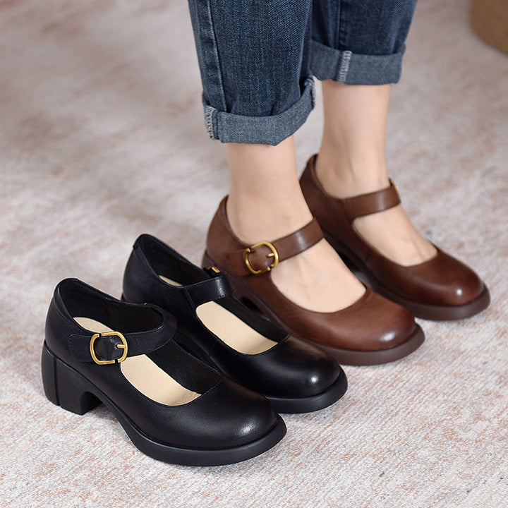 Evelyn | Agnes Leather Mary Janes