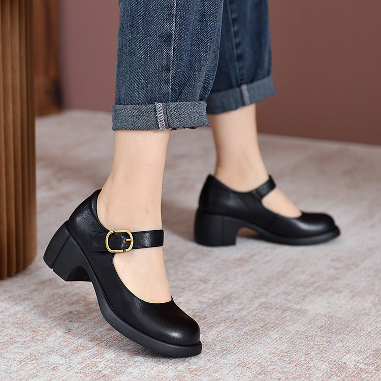 Evelyn | Agnes Leather Mary Janes