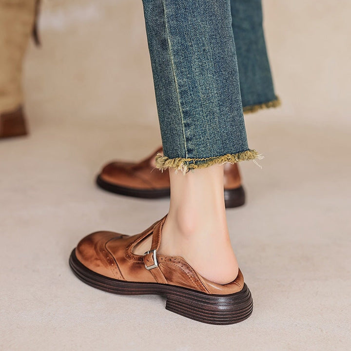 Evelyn | Leather Mary Janes
