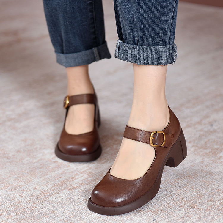 Evelyn | Agnes Leather Mary Janes