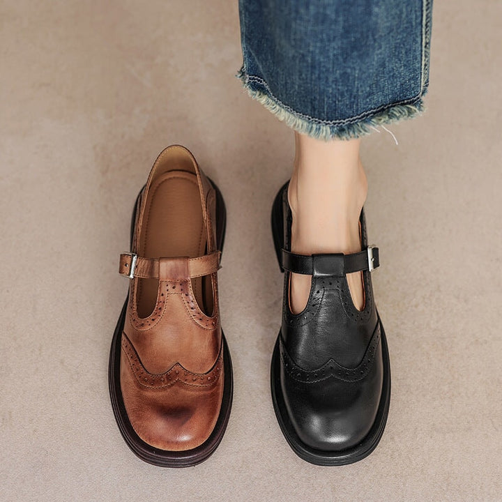 Evelyn | Leather Mary Janes
